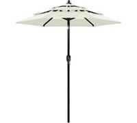 vidaXL Parasol avec mât en aluminium 3 couches couleur sable 2 m