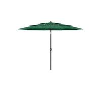 vidaXL Parasol 3-laags met aluminium paal 3 m groen313869