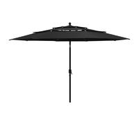 vidaXL Parasol 3 Niveaux 3.5 m - Noir