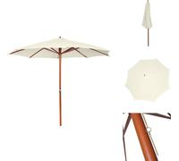 vidaXL Parasol 300 x 258 cm Blanc sable - Parasols & ombrelles