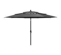 vidaXL Parasol à 3 niveaux - Anthracite
