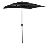 vidaXL Parasol à 3 niveaux - Noir