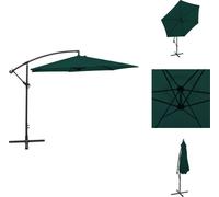 vidaXL Parasol à bras libre 3 m Vert - Parasols & Protection solaire