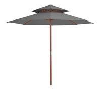 vidaXL Parasol avec aération et mât en bois 270 cm Anthracite