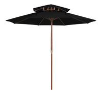 vidaXL Parasol à double auvent 270 cm Noir