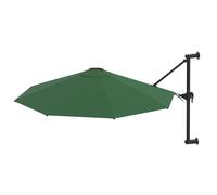 vidaXL Parasol à montage mural avec mât métallique 300 cm Vert