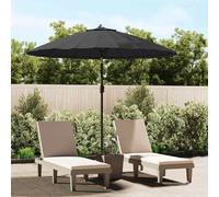 vidaXL Parasol d'extérieur 270 cm avec mât en aluminium noir