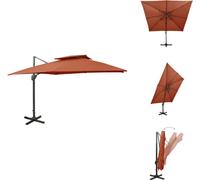vidaXL Parasol ampli avec aération 300x300 cm Terrakotta-Rot - Parasols & Protection solaire