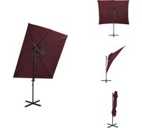 vidaXL Parasol ampli avec aération rouge bordeaux 250x250 cm - Parasols & Protection solaire