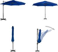 vidaXL Parasol ampli avec mât en aluminium bleu azur 300 cm - Parasol - Parasols - Parasol cantilever