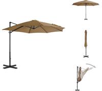 vidaXL Parasol ampli avec mât en aluminium Taupe 300 cm - Parasols & ombrelles
