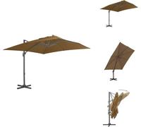 vidaXL Parasol ampli avec mât en aluminium Taupe 300 x 300 cm - Parasols & Protection solaire