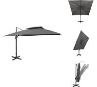 vidaXL Parasol ampli avec ventilation 300x300 cm Anthracite - Parasols & Protection solaire