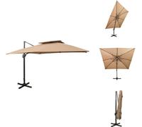vidaXL Parasol ampli avec ventilation 300x300 cm Taupe - Parasols & Protection solaire