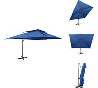 vidaXL Parasol ampli avec ventilation bleu azur 400x300 cm - Parasols & Protection solaire