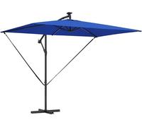 vidaXL Parasol avec barres lumineuses LED bleu azur 294 x 200 x 270 cm