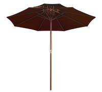 vidaXL Parasol avec double toit et mât en bois Terracota 270 cm