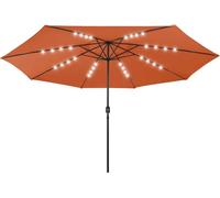 vidaXL Parasol avec éclairage LED 400 cm Terracota