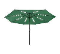 vidaXL Parasol avec éclairage LED 400 cm vert
