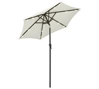 vidaXL Parasol avec éclairage LED blanc sable 200x211 cm Alu