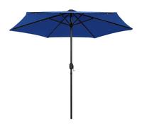 vidaXL Parasol avec éclairage LED et mât en aluminium 270 cm bleu azur