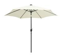 vidaXL Parasol avec éclairage LED et mât en aluminium 300 cm blanc sable