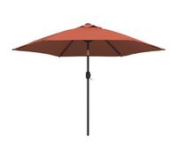 vidaXL Parasol 300 cm avec éclairage LED - Mât en acier - Terracota