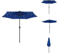 vidaXL Parasol avec lampes LED & mât en aluminium 270 cm Bleu Azur - Parasols & Protection solaire