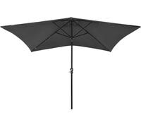 vidaXL Parasol avec LED et mât en acier anthracite 2x3 m