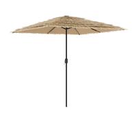 vidaXL Parasol avec LED et mât en acier brun 248x248x248 cm
