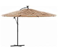 vidaXL Parasol avec LED et mât en acier brun 290x290x238 cm