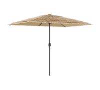 vidaXL Parasol avec LED et mât en acier brun 300x200x250 cm