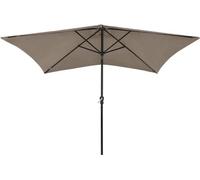 vidaXL Parasol avec LED et mât en acier Taupe 2x3 m