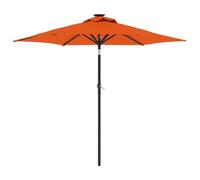 vidaXL Parasol avec LED et mât en acier Terracotta 225x225x212 cm