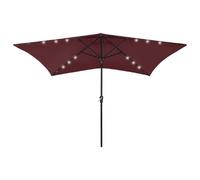 vidaXL Parasol avec LED - Rouge bordeaux