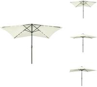 vidaXL Parasol avec LEDs et mât en acier sable 2x3 m - Parasols & ombrelles