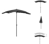vidaXL Parasol avec mât 200x130 cm Anthracite - Parasols & Protection solaire