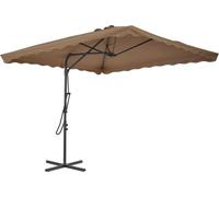 vidaXL Parasol avec mât en acier 250x250 cm Taupe