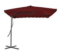 vidaXL Parasol avec mât en acier 250x250x230 cm rouge bordeaux