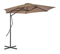 vidaXL Parasol avec mât en acier 300 cm Taupe