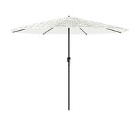 vidaXL Parasol avec mât en acier blanc 388x388x248 cm