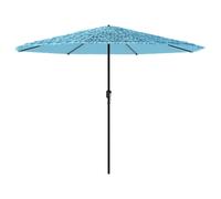 vidaXL Parasol avec mât en acier bleu 324x324x247 cm