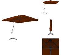 vidaXL Parasol avec mât en acier Terracotta-Rouge 250x250x230 cm - Parasols & Protection solaire