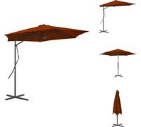 vidaXL Parasol avec mât en acier Terracotta-Rouge 300x230 cm - Parasols & Protection solaire