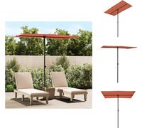 vidaXL Parasol avec mât en aluminium 180 x 110 cm Terracotta-Rouge - Parasols & Protection solaire