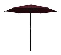 vidaXL Parasol avec mât en aluminium 270x246 cm rouge bordeaux