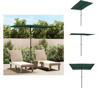vidaXL Parasol avec mât en aluminium 2x1,5 m Vert - Parasols & Protection solaire