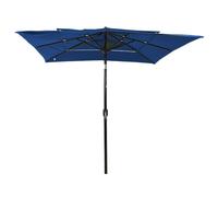 vidaXL Parasol avec mât en aluminium 3 couches bleu azur 2,5x2,5 m