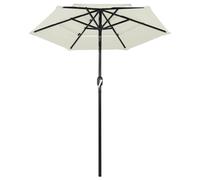 vidaXL Parasol avec mât en aluminium 3 couches couleur sable 2 m
