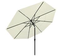 vidaXL Parasol avec mât en aluminium 3 couches couleur sable 3,5 m